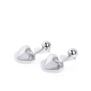 Flirty Finale Paparazzi Silver Heart Earrings Fashion Jewelry